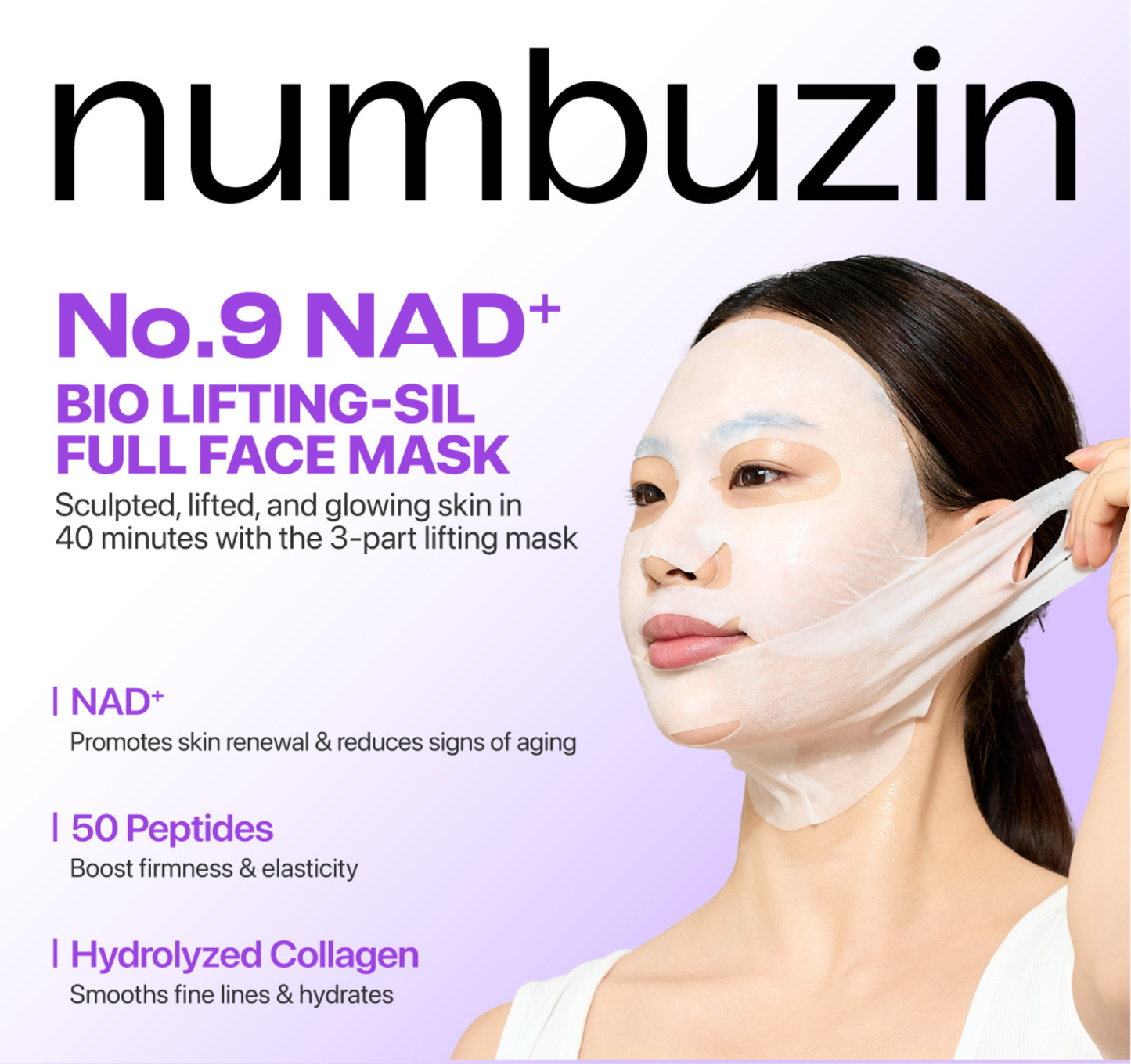 Numbuzin - No.9 NAD Bio Lifting-sil Full Face Mask Set